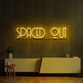 "Spaced Out" Neon Sign 60cm (2ft) / Yellow / LED Neon by Neon Icons