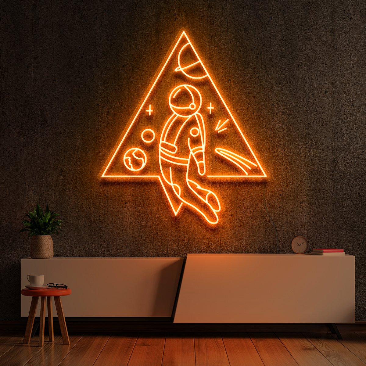 "Spaceman Triangle" Neon Sign by Neon Icons