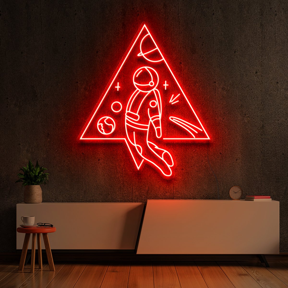 "Spaceman Triangle" Neon Sign by Neon Icons