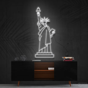 "Statue of Liberty" Neon Sign 90cm (3ft) / White / Cut to Shape by Neon Icons