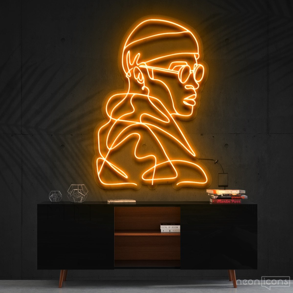 "Street Cred" Neon Sign 60cm (2ft) / Orange / Cut to Square by Neon Icons