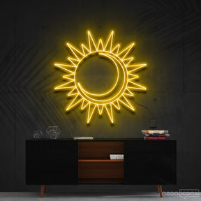 "Sun & Moon" Neon Sign 60cm (2ft) / Yellow / Cut to Shape by Neon Icons