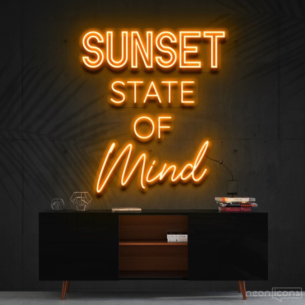 "Sunset State of Mind" Neon Sign 60cm (2ft) / Orange / Cut to Shape by Neon Icons