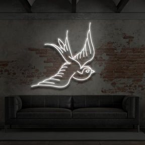 "Swallow" Neon Sign for Tattoo Parlours by Neon Icons