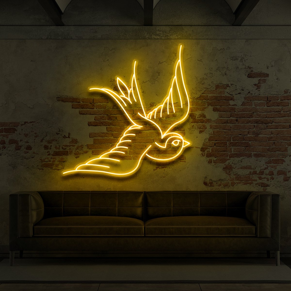 "Swallow" Neon Sign for Tattoo Parlours by Neon Icons