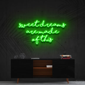 "Sweet Dreams Are Made Of This" Neon Sign 90cm (3ft) / Green / Cut to Shape by Neon Icons