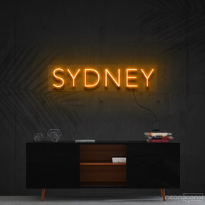 "Sydney" Neon Sign 60cm (2ft) / Orange / Cut to Shape by Neon Icons