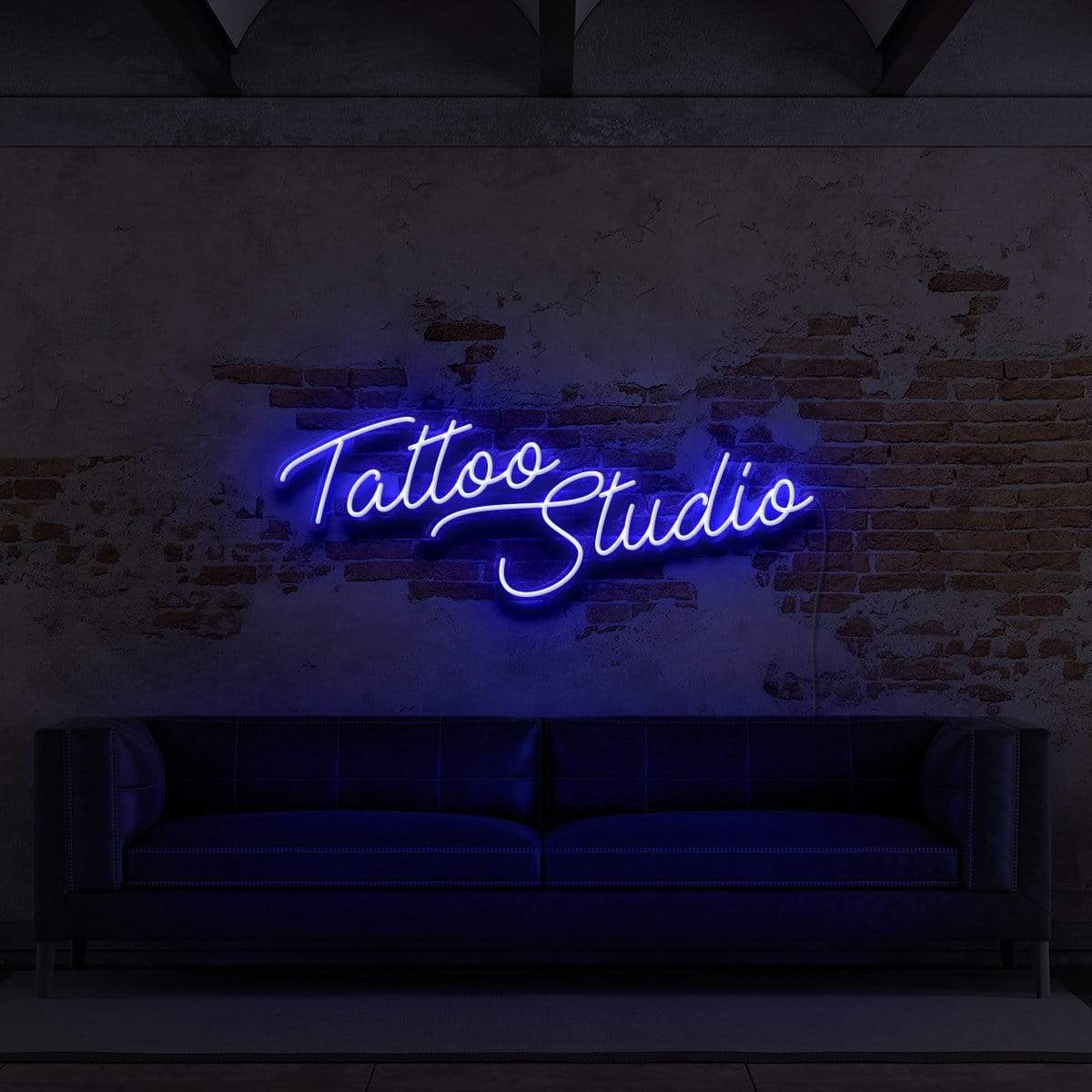 "Tattoo Studio" Neon Sign for Tattoo Parlours 60cm (2ft) / Blue / LED Neon by Neon Icons