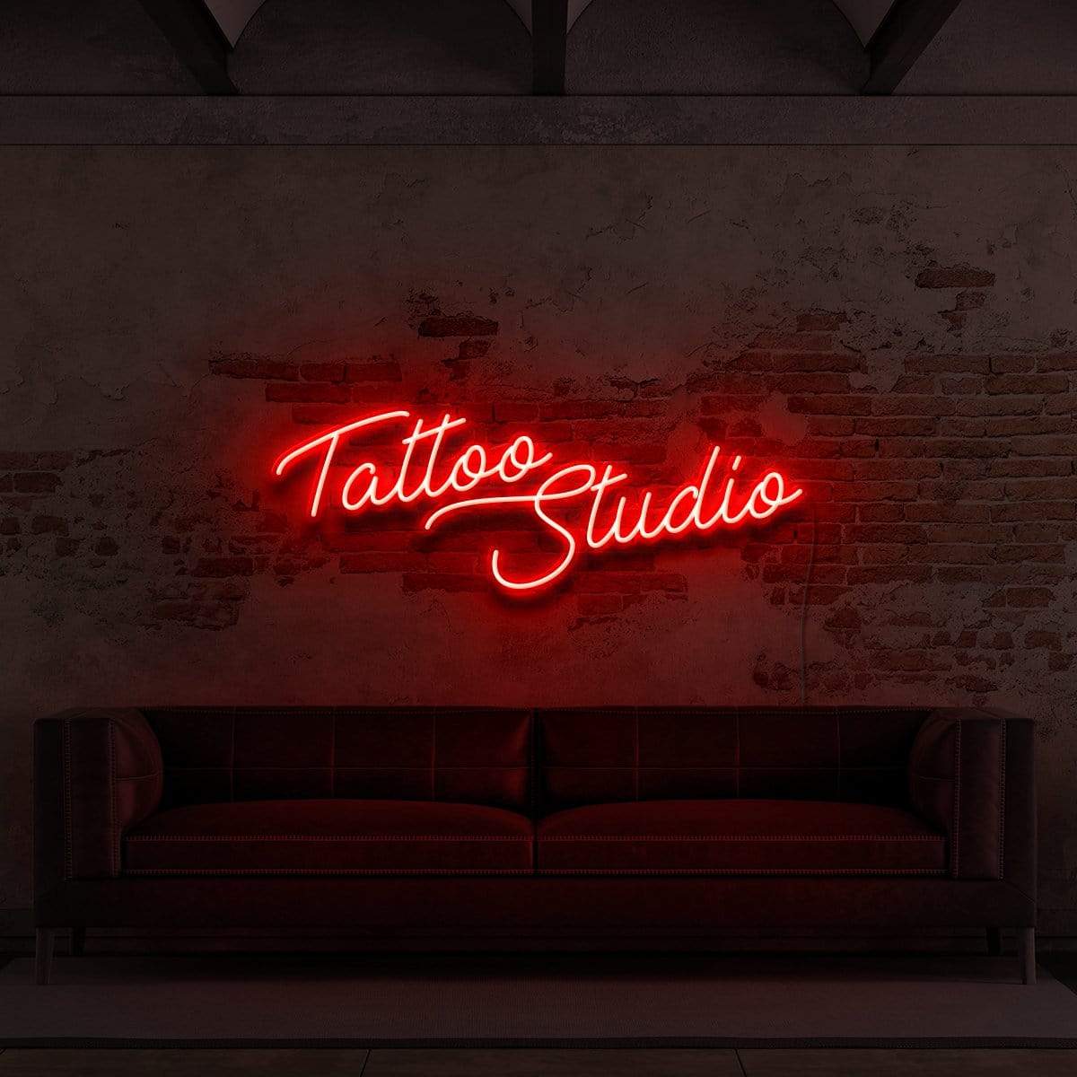 "Tattoo Studio" Neon Sign for Tattoo Parlours 60cm (2ft) / Red / LED Neon by Neon Icons