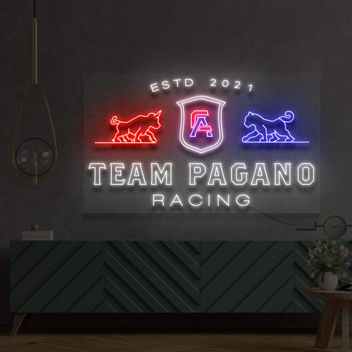 "Team Pagano Racing" Custom Neon Sign