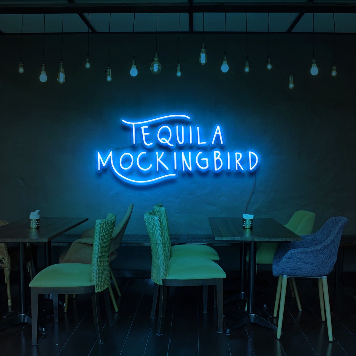 "Tequila Mockingbird" Neon Sign for Bars & Restaurants 60cm (2ft) / Ice Blue / LED Neon by Neon Icons