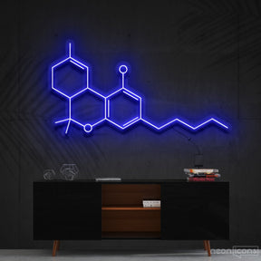 "THC Molecule" Neon Sign 60cm (2ft) / Blue / Cut to Shape by Neon Icons