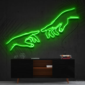 "The Creation of Adam" Neon Sign 90cm (3ft) / Green / Cut to Shape by Neon Icons