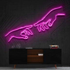 "The Creation of Adam" Neon Sign 90cm (3ft) / Pink / Cut to Shape by Neon Icons