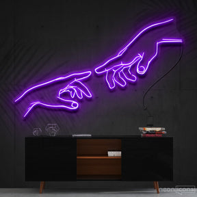 "The Creation of Adam" Neon Sign 90cm (3ft) / Purple / Cut to Shape by Neon Icons