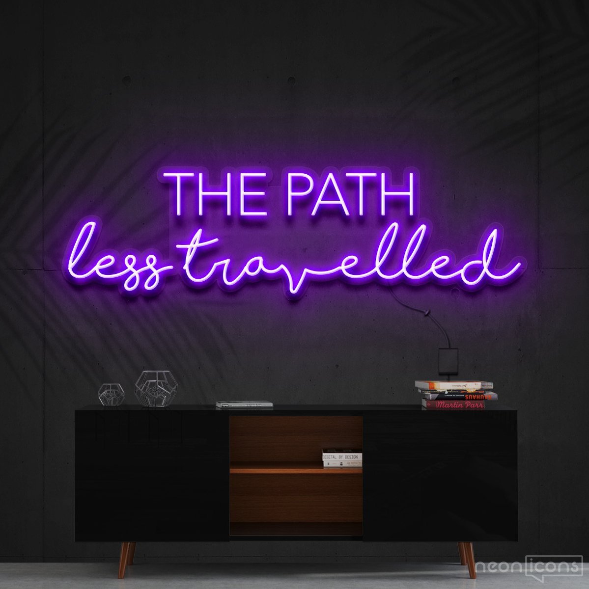 "The Path Less Travelled" Neon Sign 90cm (3ft) / Purple / Cut to Shape by Neon Icons