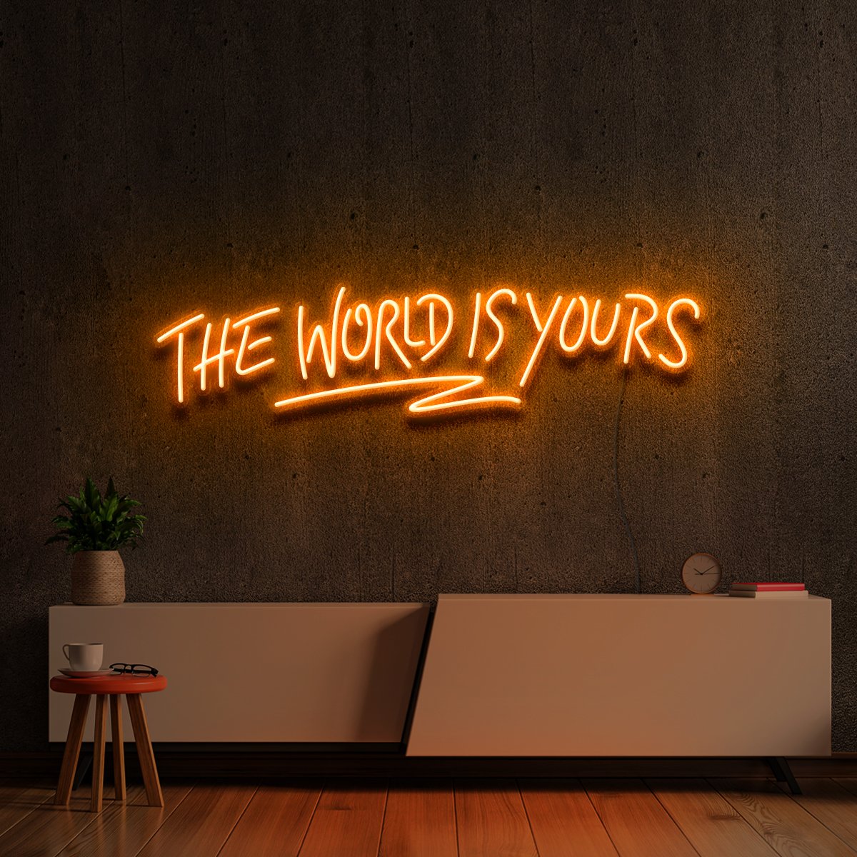 "The World Is Yours" Multicolour Neon Sign by Neon Icons