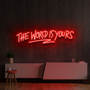 "The World Is Yours" Multicolour Neon Sign by Neon Icons