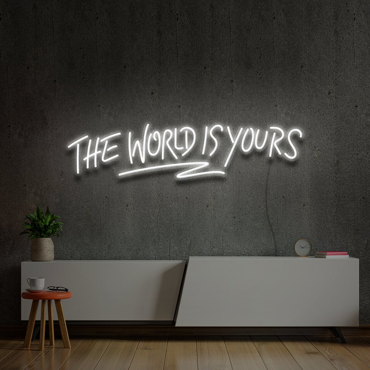 "The World Is Yours" Multicolour Neon Sign by Neon Icons