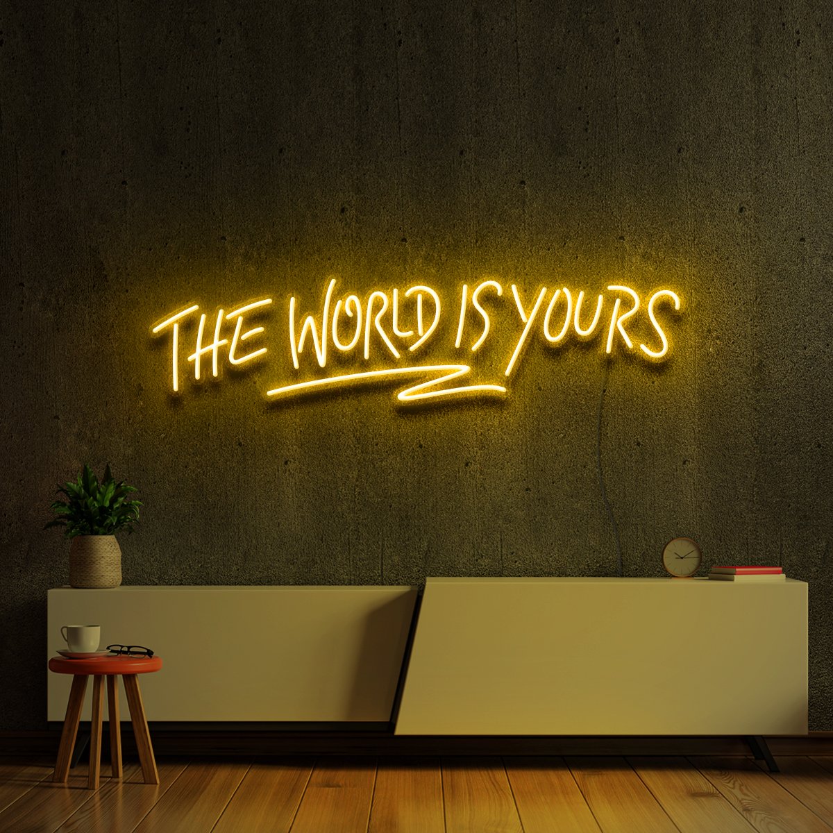 "The World Is Yours" Multicolour Neon Sign by Neon Icons