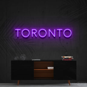 "Toronto" Neon Sign 60cm (2ft) / Purple / Cut to Shape by Neon Icons