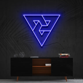 "Triangles?" Neon Sign 60cm (2ft) / Blue / Cut to Shape by Neon Icons