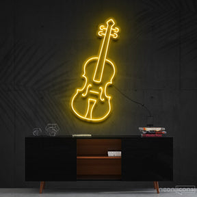 "Violin" Neon Sign 60cm (2ft) / Yellow / Cut to Shape by Neon Icons