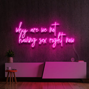 "Why Are We Not Having Sex Right Now" Neon Sign 90cm (3ft) / Pink / LED Neon by Neon Icons