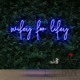 "Wifey For Lifey" Neon Sign 90cm (3ft) / Blue / Cut to Shape by Neon Icons