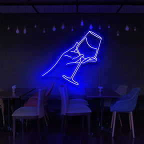 "Wine Tasting" Neon Sign for Bars & Restaurants 60cm (2ft) / Blue / LED Neon by Neon Icons