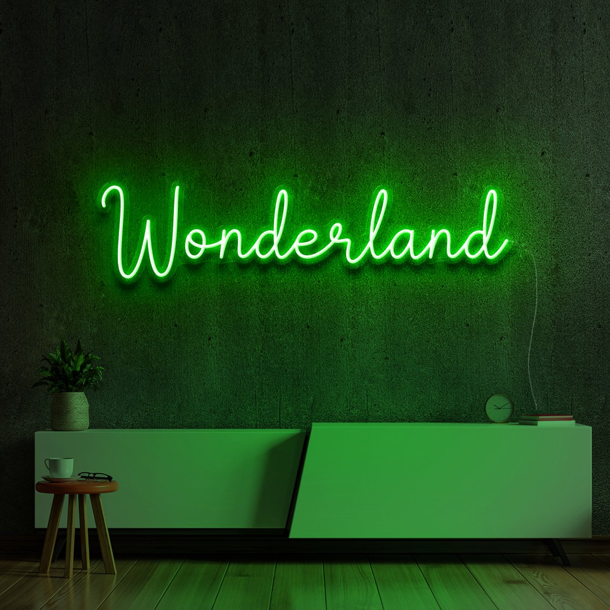 "Wonderland" Neon Sign 60cm (2ft) / Green / LED Neon by Neon Icons