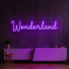 "Wonderland" Neon Sign 60cm (2ft) / Purple / LED Neon by Neon Icons