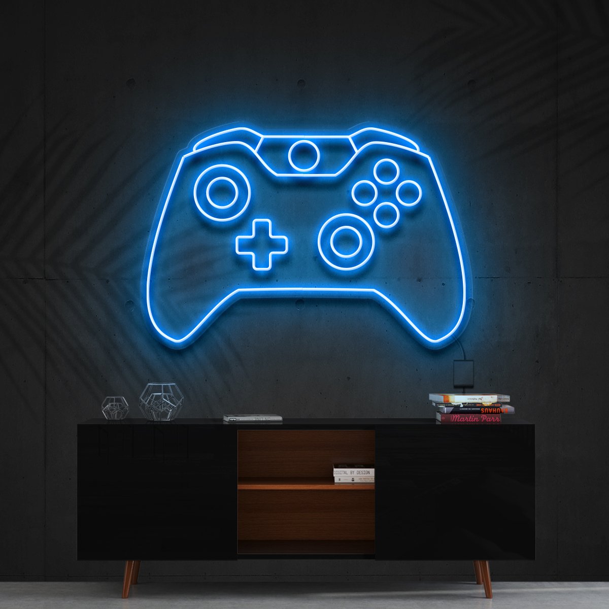 "Xbox Controller" Neon Sign 60cm (2ft) / Ice Blue / Cut to Shape by Neon Icons