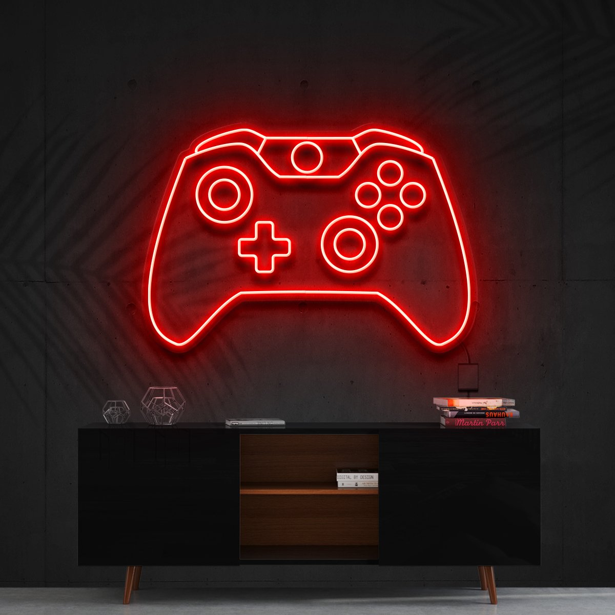 "Xbox Controller" Neon Sign 60cm (2ft) / Red / Cut to Shape by Neon Icons