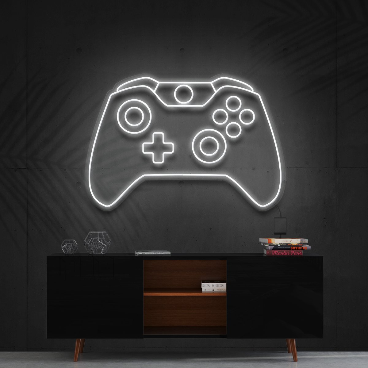 "Xbox Controller" Neon Sign 60cm (2ft) / White / Cut to Shape by Neon Icons