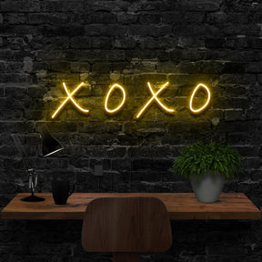 "XOXO" Neon Sign 40cm (1.3ft) / Yellow / LED Neon by Neon Icons