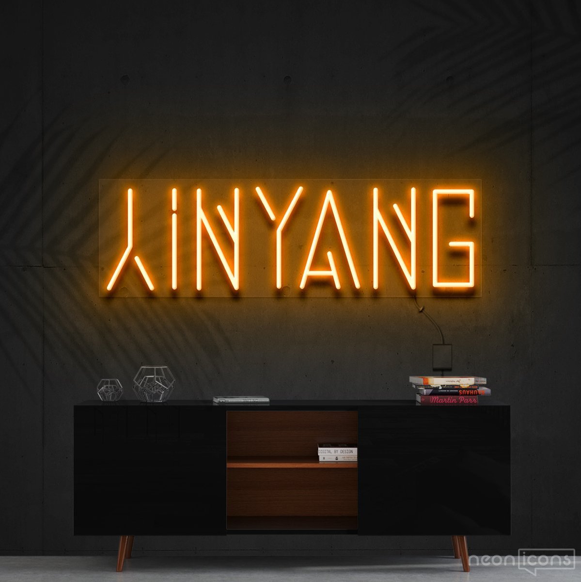 "Yin Yang" Neon Sign 60cm (2ft) / Orange / Cut to Shape by Neon Icons