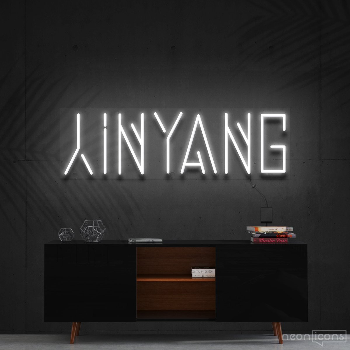 "Yin Yang" Neon Sign 60cm (2ft) / White / Cut to Shape by Neon Icons