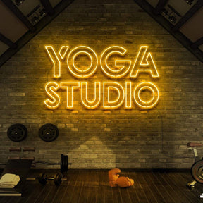 "Yoga Studio" Neon Sign for Gyms & Fitness Studios 90cm (3ft) / Yellow / LED Neon by Neon Icons