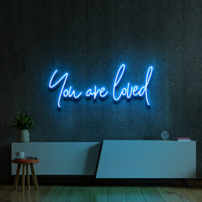 "You Are Loved" Neon Sign 60cm (2ft) / Ice Blue / LED Neon by Neon Icons