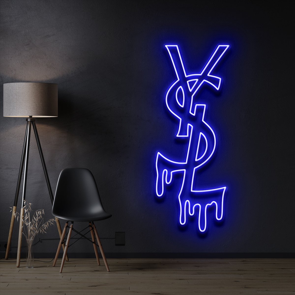 "YSL Drip" Neon Sign 90cm/3ft / Blue / LED Neon by Neon Icons