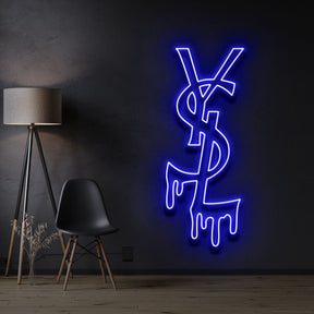 "YSL Drip" Neon Sign 90cm/3ft / Blue / LED Neon by Neon Icons