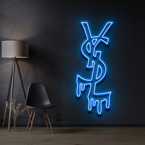 "YSL Drip" Neon Sign 90cm/3ft / Ice Blue / LED Neon by Neon Icons