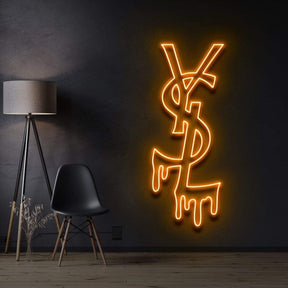 "YSL Drip" Neon Sign 90cm/3ft / Orange / LED Neon by Neon Icons