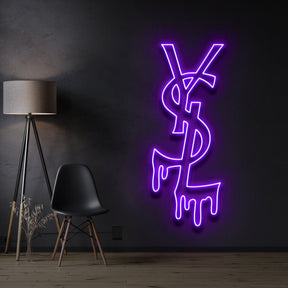 "YSL Drip" Neon Sign 90cm/3ft / Purple / LED Neon by Neon Icons